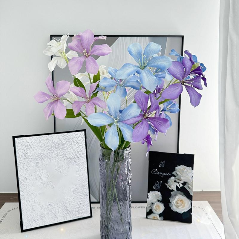 3 Heads Simulated Orchid Multi Colored Flower Arrangement Decor Wedding Bouquet Material High Quality Artificial Flower Bouquets