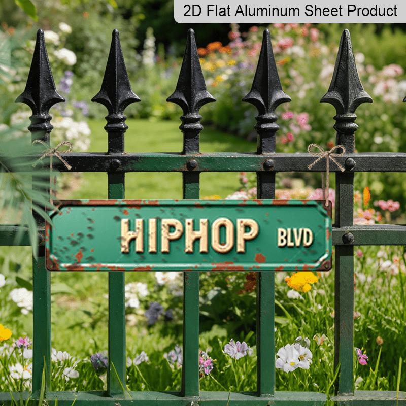 15.7×3.94inch Metal Sign, Featuring a Vintage Hip Hop Boulevard Street Design. Aluminum decorative sign - This Metal Wall Art Serves As Urban Retro