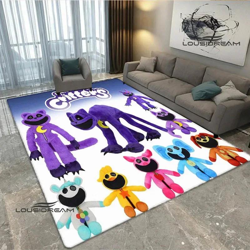 S-smiling critters Cartoon print carpet Non -slip carpet Yoga mat door mat photography props kitchen mat area rug birthday gift