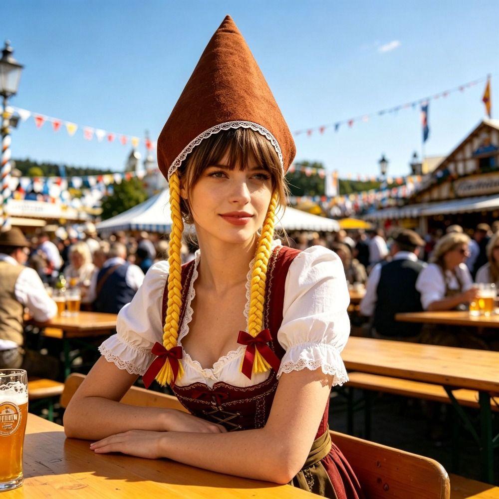 Green Color Party Hat Polyester Women Headwear High Quality Oktoberfest Hat Party