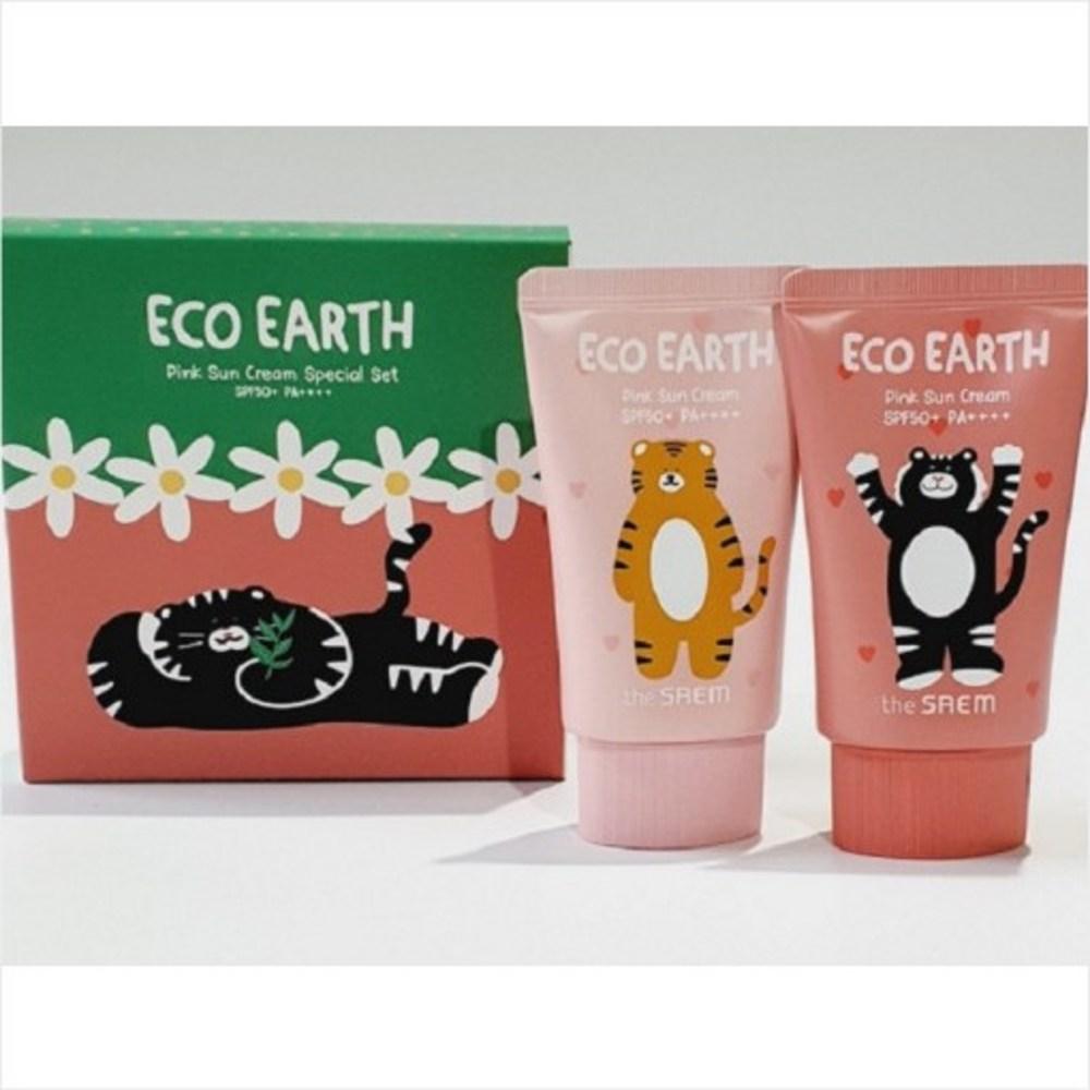 The Saem Eco Earth Pink Sun Cream Narae Edition 50g 1+1 (New SPF50+)