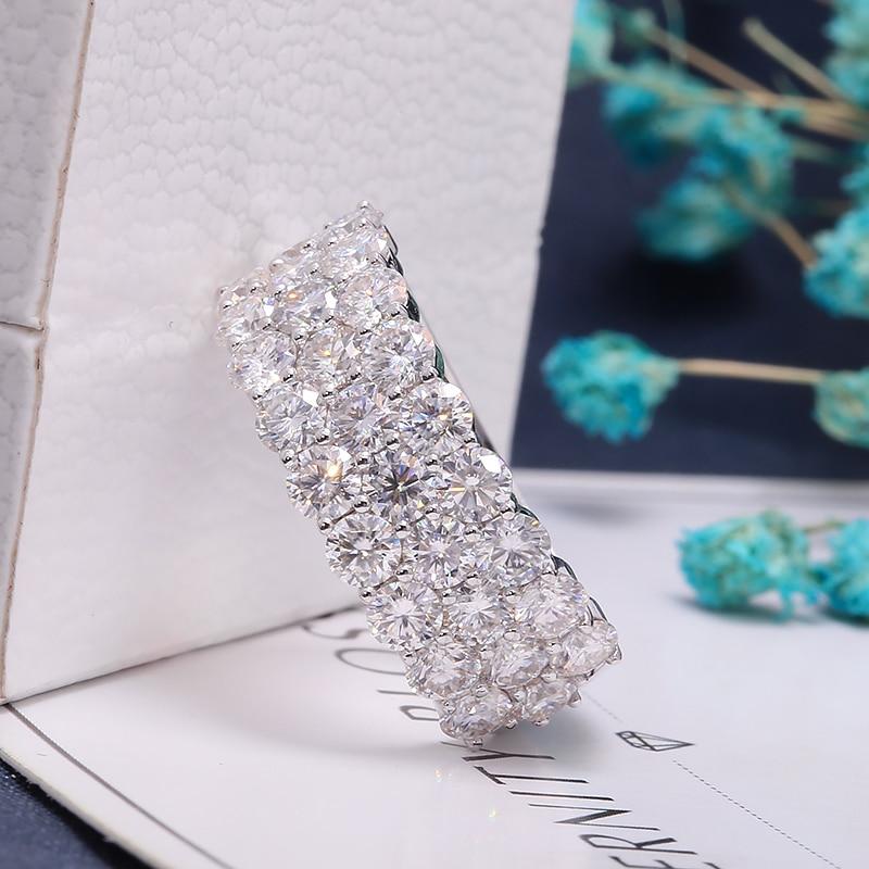 Кольцо для помолвки Luxury Center 2.8ctw DF Color VVS Moissanite для мужчин, покрытое белым золотом S925 или серебром S925