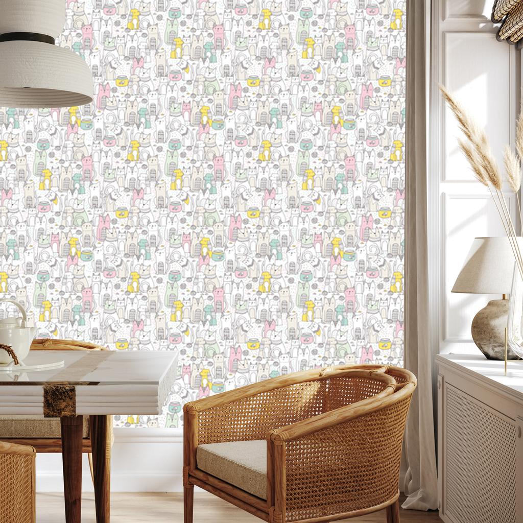 Cats and dogs wallpaper for living room and bedroom 50x1000