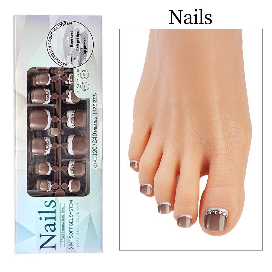 French Matte Press-On Toenail Tips & Stickers