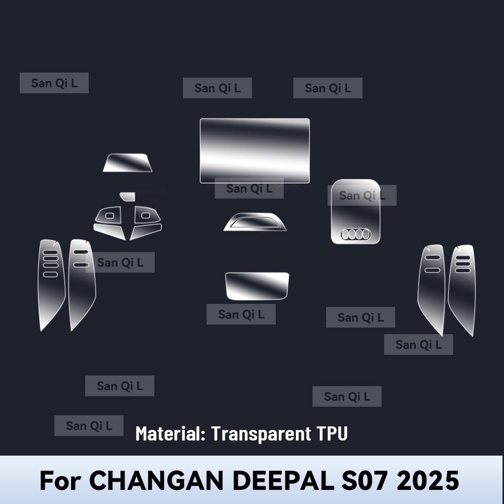 Для CHANGAN DEEPAL S07 2024 2025 Автомобильная центральная консоль Медиа-панель приборной панели Навигация TPU Защитная пленка от царапин Пленка для интерьера