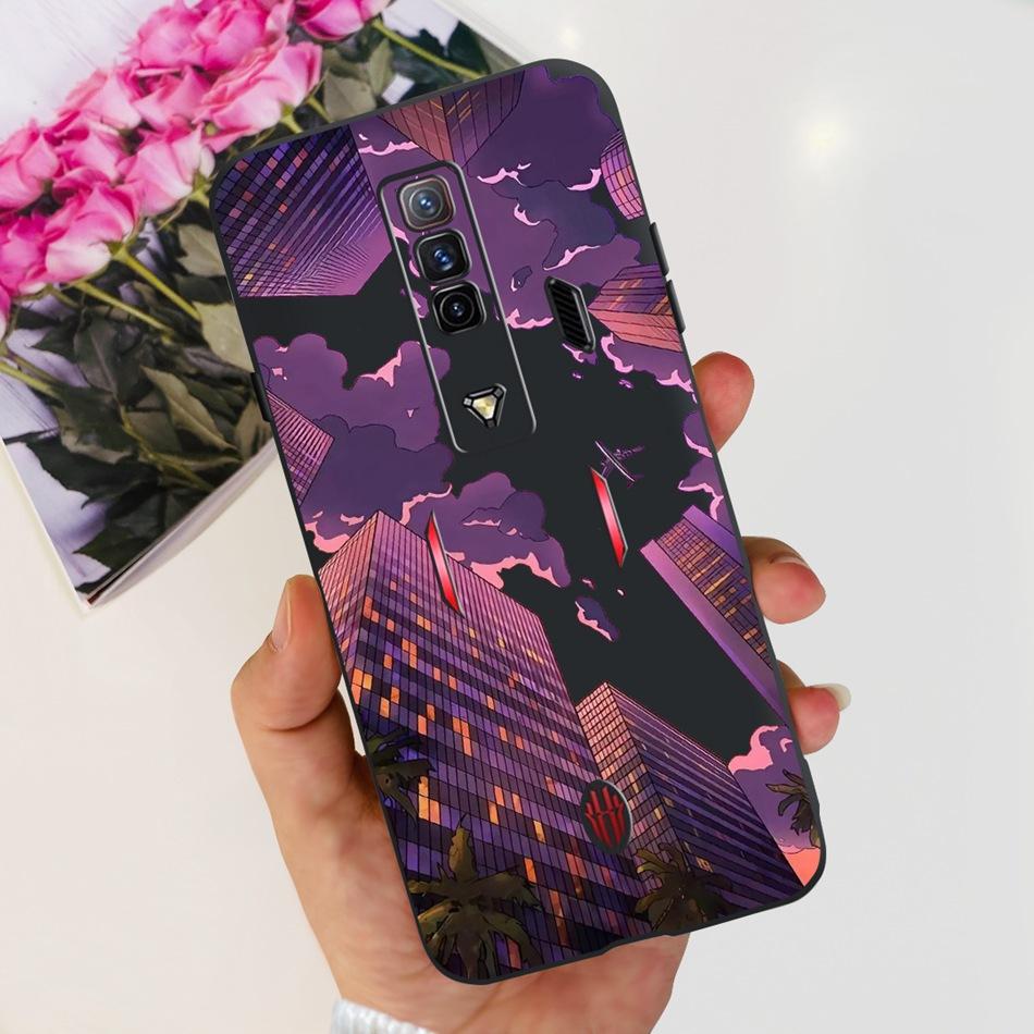 Чехол для ZTE Nubia Red Magic 7 7S Pro Zte nubia REDMAGIC 7S 7Pro Модный Крутой Узор Черный Силикон Мягкие Чехлы для Телефона