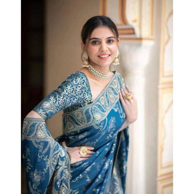 Latest New Collation Disigner Saree for Women, ,Blouse (Need To Be Stitched As Per Size And Fit)