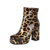 FOREADA Women Ankle Boots Square Toe Thick High Heels Zipper Mixed Colors Platform Short Boots Ladies Fashion Shoes Autumn Winter 45