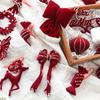 1/2pcs Elegant Christmas Velvet Pendant Red Plucked Deer Bell Pendant Plastic Home Decoration