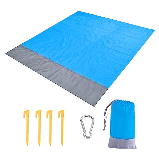 Большой пляжный коврик для полотенец Sand Free Beach Windproof Водонепроницаемые одеяла для пикника Пляжный коврик Oversized Pocket Picnic 4 Anchor
