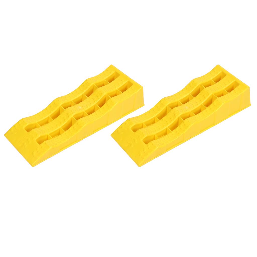 1 Pair RV Leveling Ramps 3 Stage Yellow Trailer Camper Wheel Chocks for Stabilizing Uneven Ground an