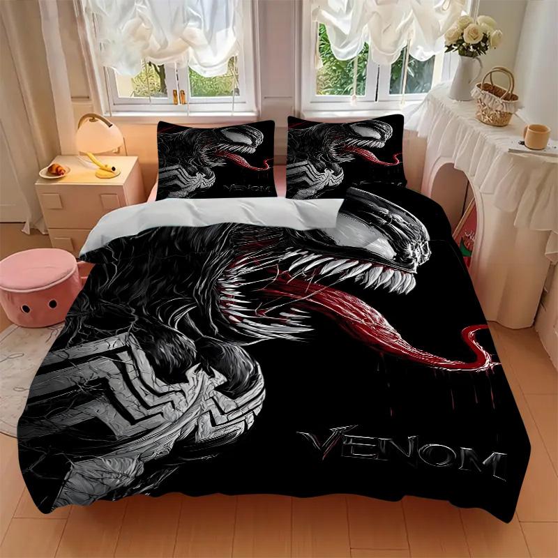 Venom'S Dark Presence Print 3Pcs Bedding Setduvet Cover With 2 Bedropillowcase Home Birthday Gift