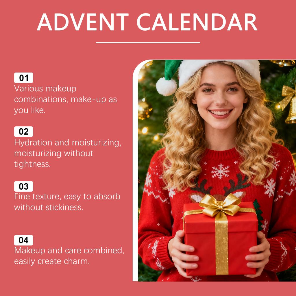 Календарь ожидания макияжа, 24-дневный рождественский календарь обратного отсчета, сюрприз, рождественский набор для макияжа, женский подарок, сюрприз, 50 мл