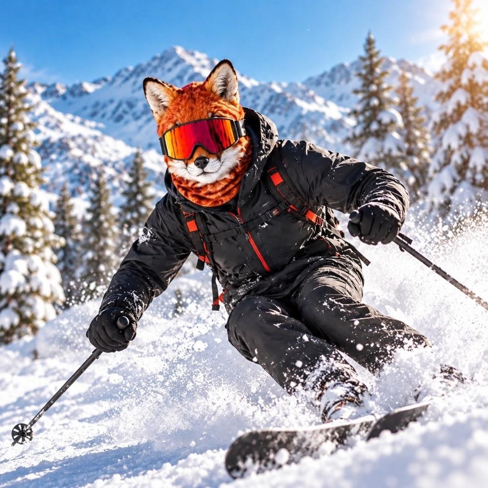 Soft Elastic Fabric Animal Face Ski Mask Vivid Animal Prints Animal Prints Mask Outdoor Activities