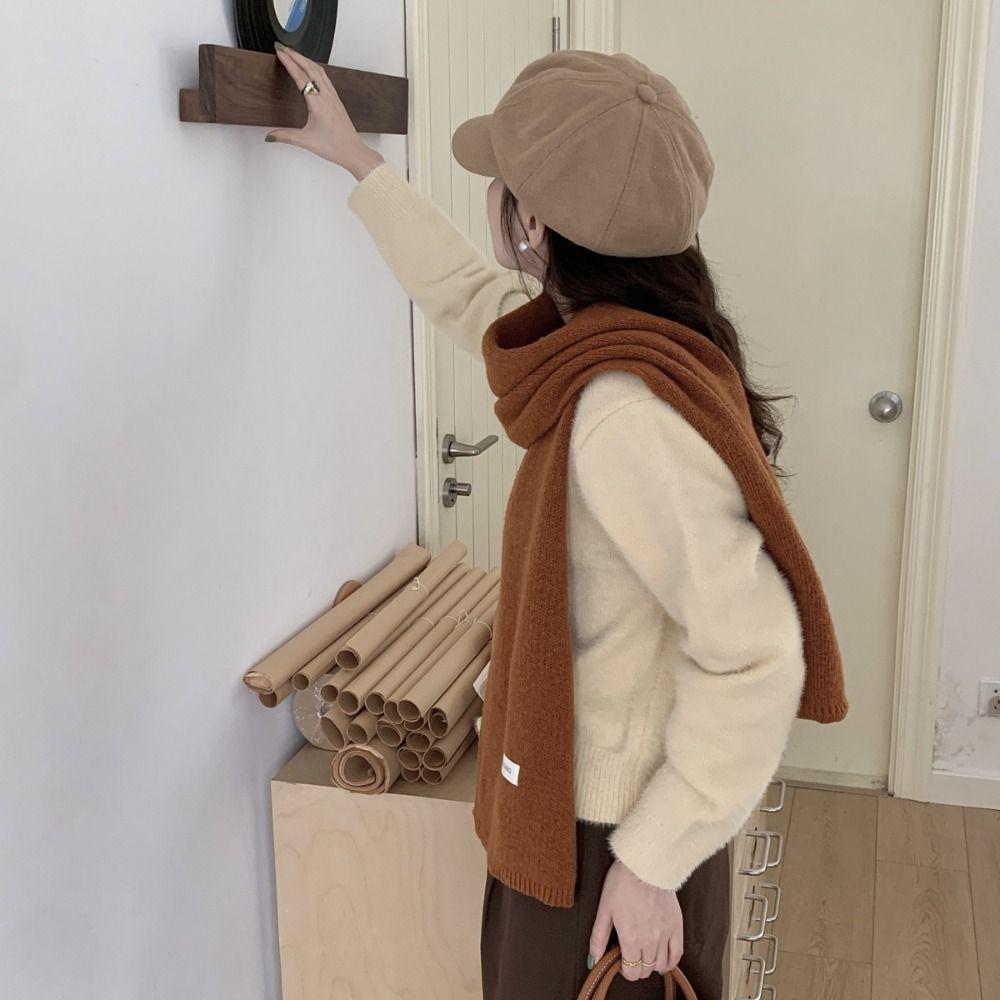 Cashmere Shawl Wool Scarf Letter Warm Scarf Classic Knitted Scarf  Male