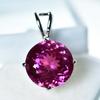 17 Ct   Natural Pink Paraiba Tourmaline 925 Sterling Silver Pendant