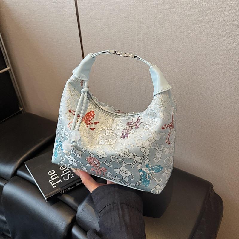 Вышитая холщовая сумка женская летняя новая модная нишевая на плечо, сумка-мессенджер, портативная сумка-пельмень