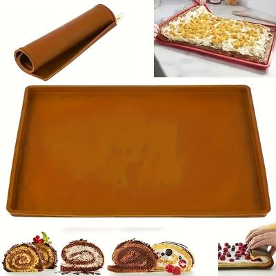 1 шт., Коврик для рулетного торта 12,2''x10,23'', Антипригарный силиконовый коврик для выпечки, Идеально подходит для рулетов и выпечки, Незаменимый кухонный гаджет