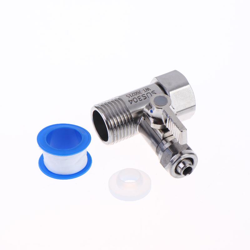 1 Set RO Feed Water Adapter 1/2 to 1/4 3/8 Shut Off Valve Easy Install for Reverse Osmosis System Kitchen Plumbing
