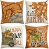 New Cartoon Autumn Maple Leaf Gnome Pillow Cover Hand-painted Farm Car Sofa Pillow Cover