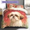 Shih Tzu Pattern Bedding Home Decoration Birthday Gift (1 * duvet cover + 2 * pillowcase, without core)