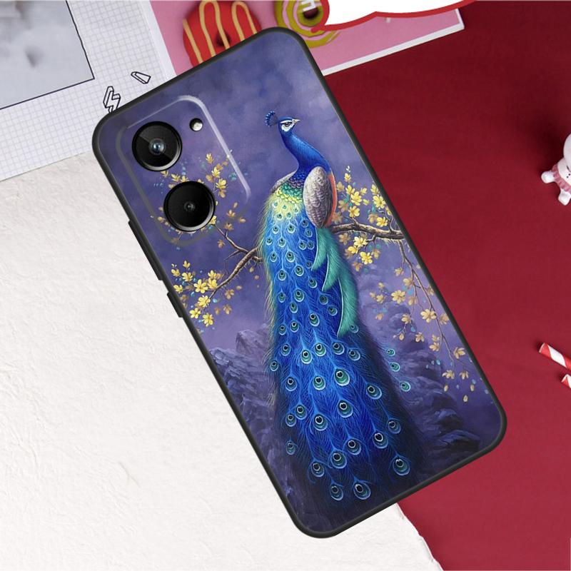 Чехол с узором «Павлин» для Realme GT7 Pro 15 10 11 12 13 14 Pro Plus C67 C65 C63 C61 C55 C53 C51 C35 C75 C71