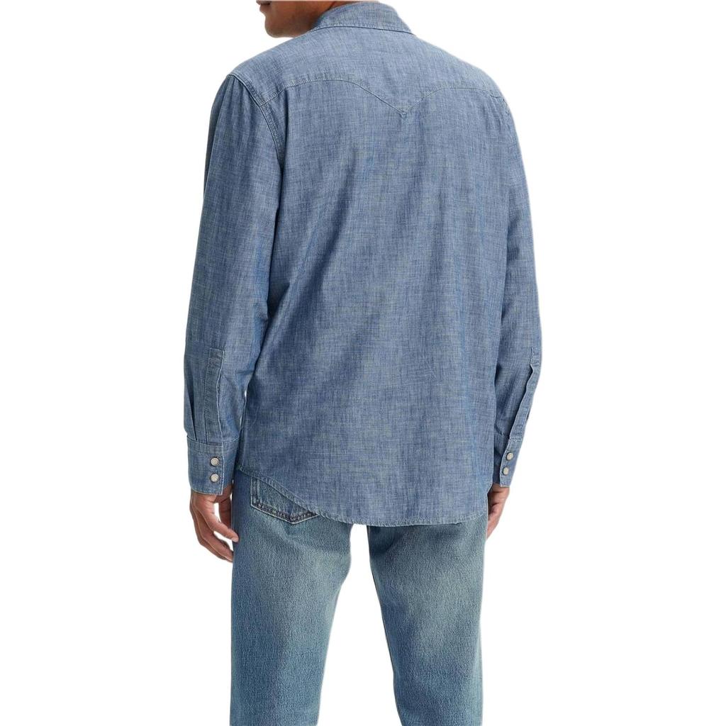 Рубашка Levis Barstow стандартного кроя, легкая, в западном стиле, с однотонным воротником на пуговицах, джинсовая рубашка с длинным рукавом для мужчин, синяя 85744-0067