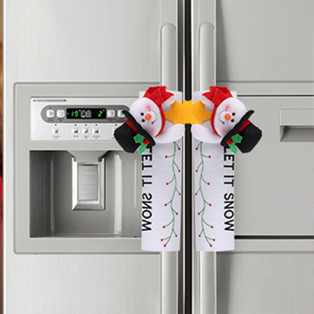 Fridge Handle Covers Microwave Oven Dishwasher Door Handle Cover Xmas Christmas Party Decoration