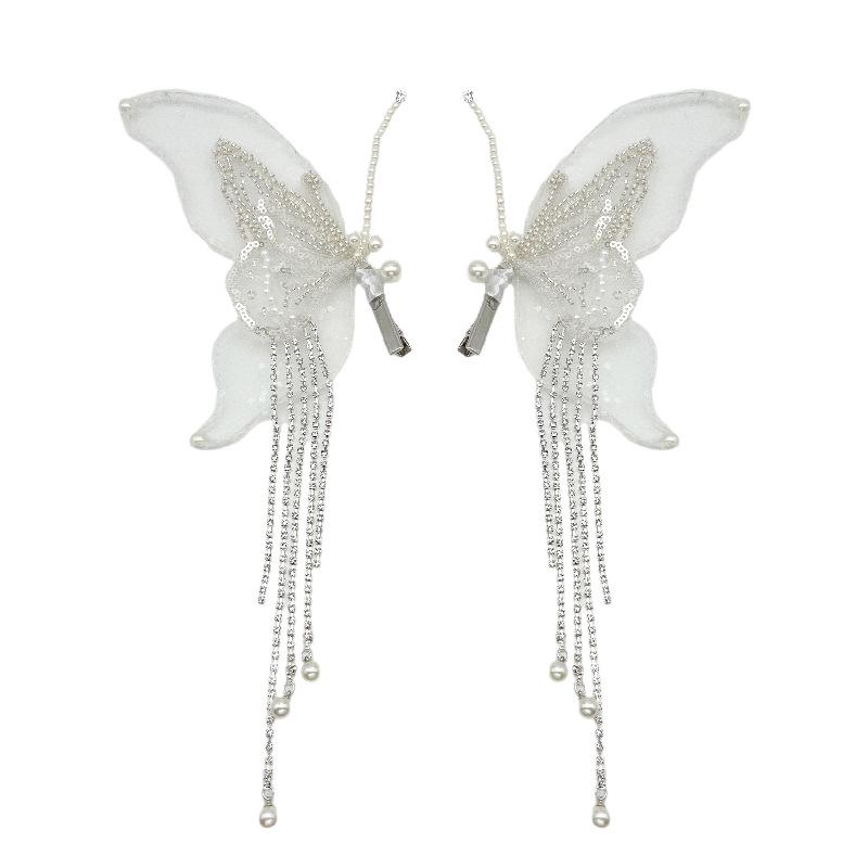 2023 Tassel Pearl Bow Hair Clip for Women – Elegant Fairy Headdress