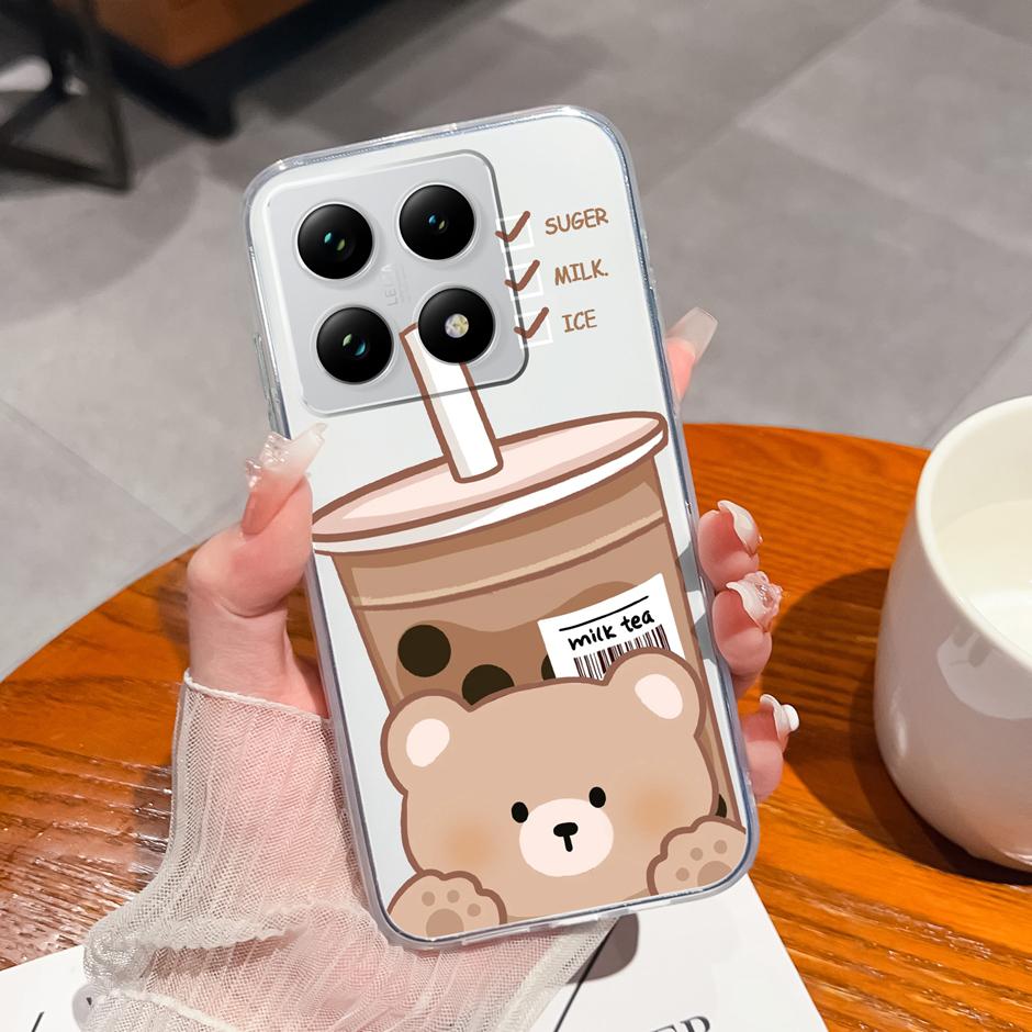 Чехол для Xiaomi 15T 15T Pro Милый Кот-Астронавт Защита от отпечатков пальцев Модный Прозрачный Корпус Для xiaomi15t 15tpro Защита