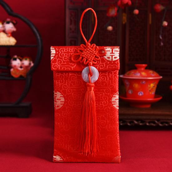 Красный конверт из искусственного шелка, китайская свадьба, красный карман, счастливые деньги, карта Hongbao, наличные
