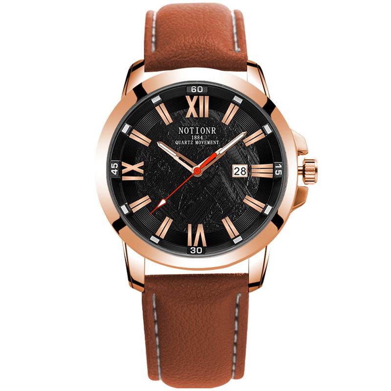 Fashion Business Men's Watches Fashion Men's Watches Simple Watch Large Dial Watch Sports Men's Watch Belt Calendar Watch