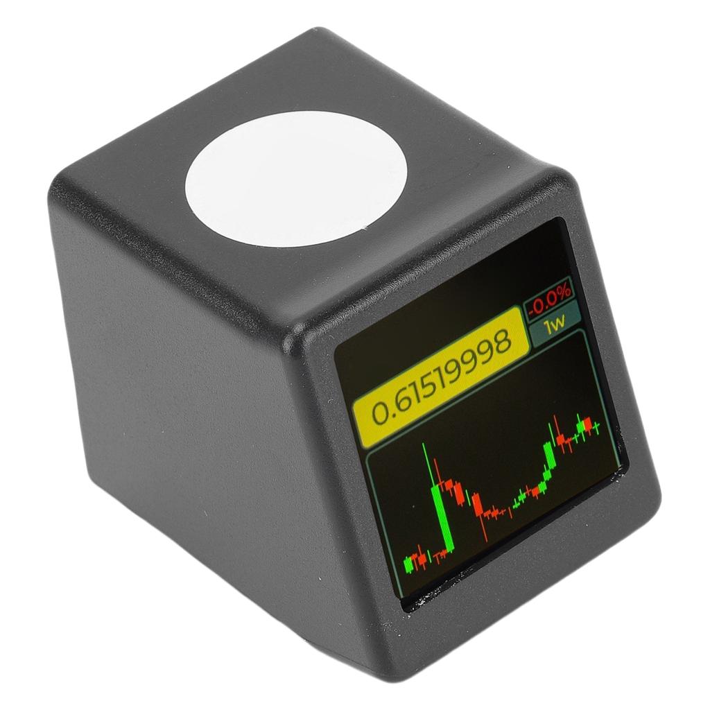 Компактный WiFi тикер акций биткоина с отображением цены криптовалюты в реальном времени, часами, погодой и GIF-анимациями для стола, прикроватной тумбочки