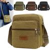 Men's Fashion Simple Canvas Messenger Bag Large Capacity Shoulder Bag