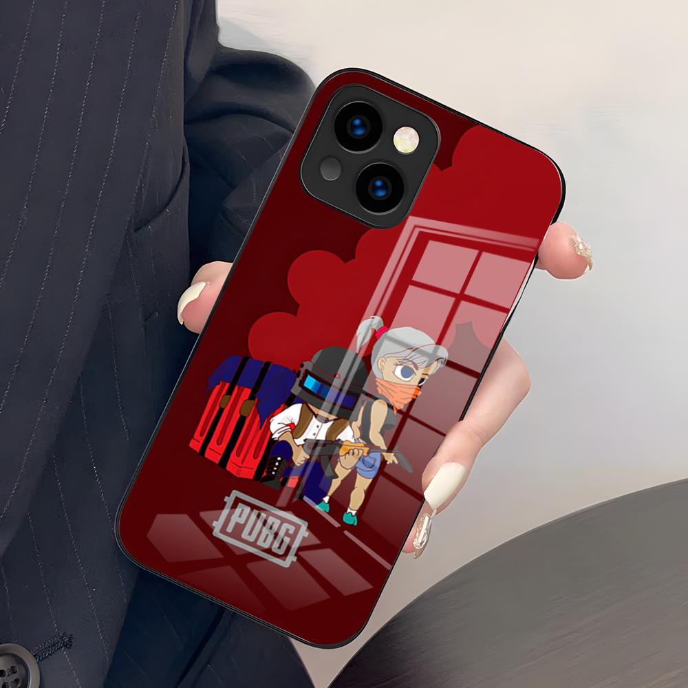 Игровой чехол P-PUBG для телефона iPhone 17 Pro Max 15 Pro 16 14 Plus 12 13 Mini 11 Pro, противоударная стеклянная крышка