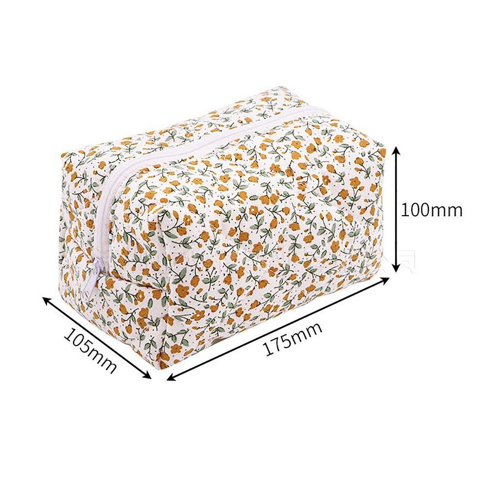 Flower StrawberryPrinted Floral Puffy Quilted Makeup Bag Toiletry Handbag for Women Girls