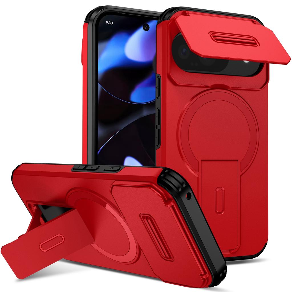 Для Google Pixel 9 Pro XL Магнитное кольцо-держатель Слайдер Защита объектива камеры Чехол для телефона Для Google Pixel 8 10 Pro 8A 9A10A