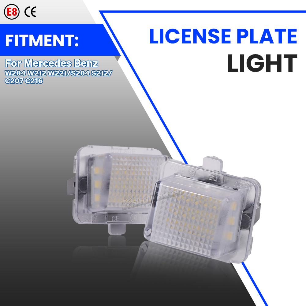 Error Free Car LED Number License Plate Light Lamp Kit for Mercedes C-Class W204 S204 E-Class W212 S212 C207 CL-Class C216 W211 License Plate Lights