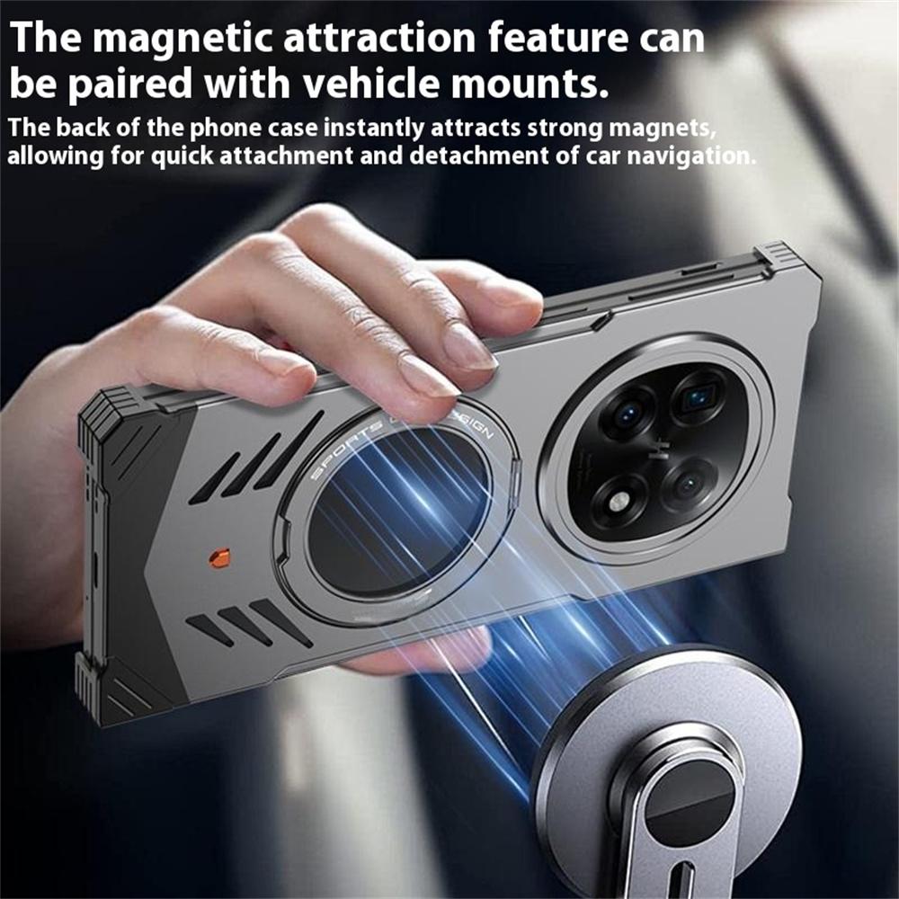 DYONG Металлический чехол для Oppo Find N5 5G Безрамочный Полый Чехол для телефона с теплоотводом и подставкой