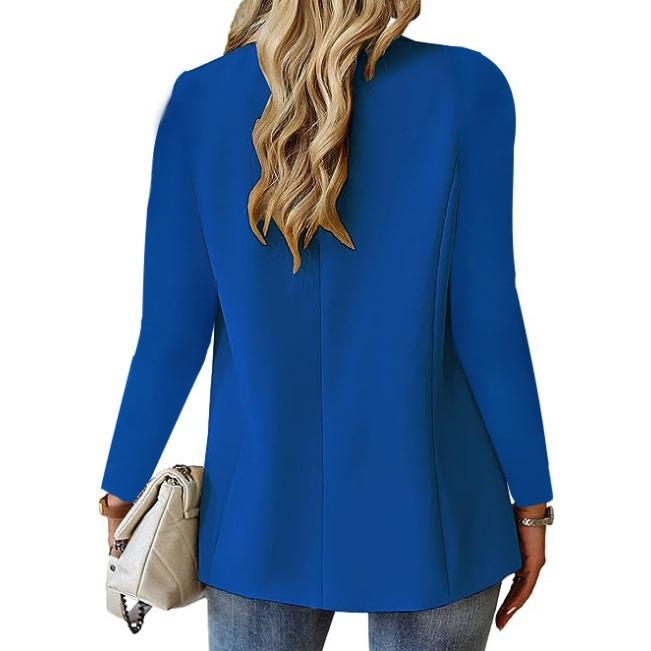 IHUASU Осенний однотонный кардиган с длинным рукавом, маленький пиджак, женские куртки и пальто