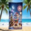 1Pc Christmas Night Celebration Beach Towel, Quick Dry, Multi-Use for Beach Pool Gym Yoga Home Travel, Christmas, Halloween, Xmas Gift S224