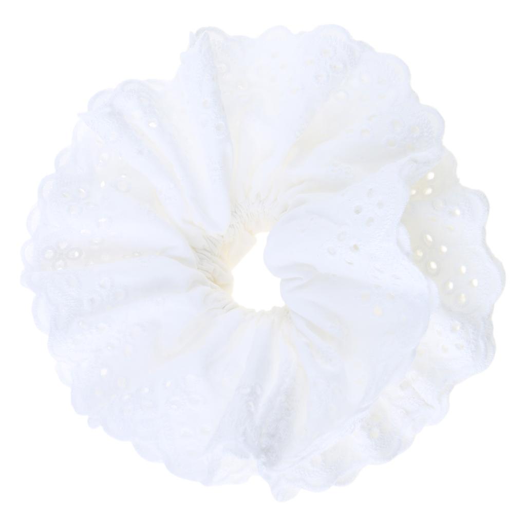 Hollows Laces Hair Tie Big Flower Lolitas Hair Rope Lace Scrunchies Hair Rope for Women and Girls