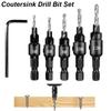 Countersink Drill Bit Set for Wood Counter Sink Wood Pilot Screw Hole Cutter Counterbore Reamer Tapered Chamfer Woodwooking Tool