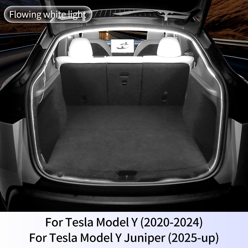 Dynamic Flowing Rear Trunk Light for Tesla Model Y Juniper 2025 2025 2025-2020 Magnetic Induction Switch LED Strip Accessories