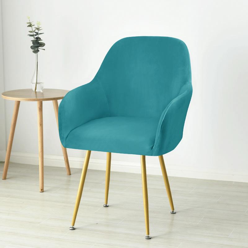 Роскошные бархатные чехлы на стулья, эластичные чехлы на стулья для макияжа, сплошной цвет, чехлы на сиденья для столовой для семейного отеля, защита от пыли