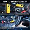 Автомобильный пусковой блок Power Bank 2000A для 12-вольтовых автомобилей и мотоциклов, портативное автомобильное зарядное устройство, умный пусковой блок с умными зажимами и LED