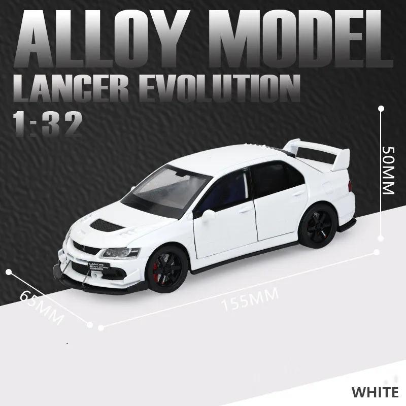 1:32 Model Toy Mitsubishi Lancer Evolution IX Sports Cars Alloy Diecast Pull Back 6 Doors Opened Sound Light Supercar Kids Gifts