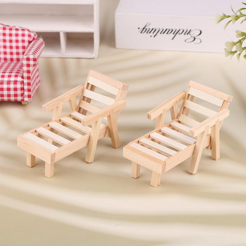 1/12 кукольный домик имитация пляжного кресла шезлонги модель кукольного домика мини мебель украшения кукольные домики аксессуары