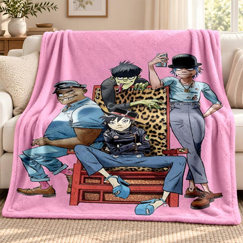 Gorillaz blanket Flannel Blanket Soft Cozy Plush Throw for Sofa Bed Lightweight Home Decoration Outdoor camping