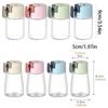 4Pcs Transparent Quantitative Salt Glass Bottle Press Type Precise Spice Dispenser  Barbecue